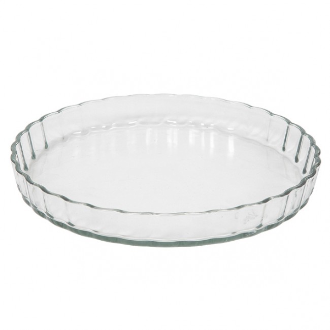 Plat à tarte rond en verre 27 x 3.5cm 