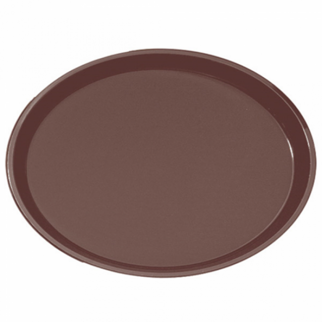 Plateau de bar antidérapant ovale en fibre marron 67 x 55,5 cm - AZ Boutique