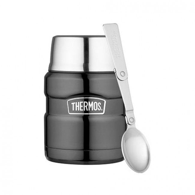 Porte aliment isotherme 45cl hammertone gris - King - Thermos
