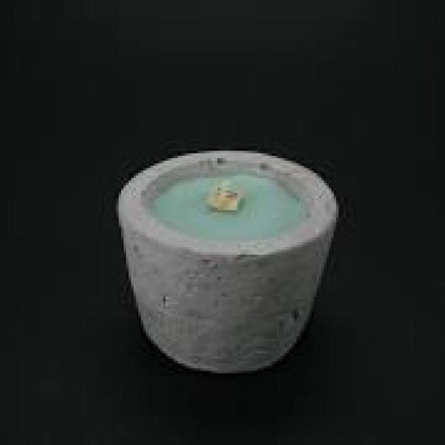 Pot bougie parfumée au pin 7cm - Lot de 2 en béton et paraffine
