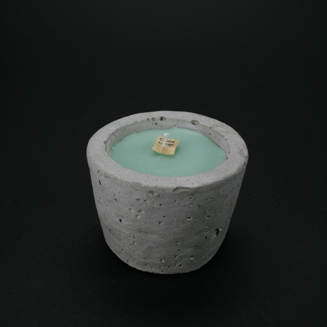 Pot bougie verte au cèdre 7cm - Lot de 2