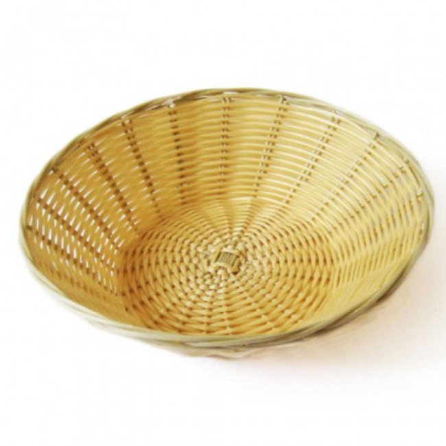 Corbeille à pain rond tressée 25cm x 7cm - polypropylène - aspect osier - Corbeilles - AZ boutique