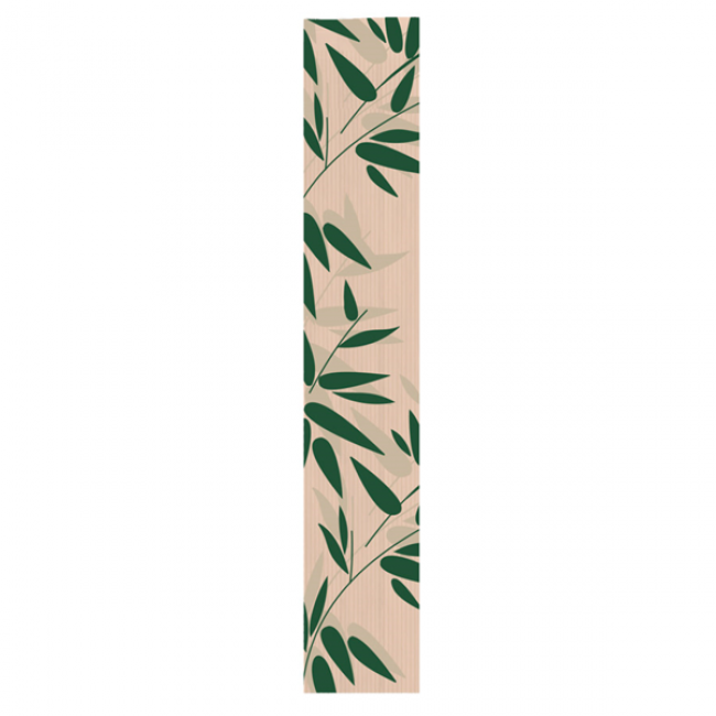 Sachet boulangerie 32g/m² 12x7x66cm kraft naturel motifs feuilles vertes - Lot de 100 - Feel Green - AZ Boutique