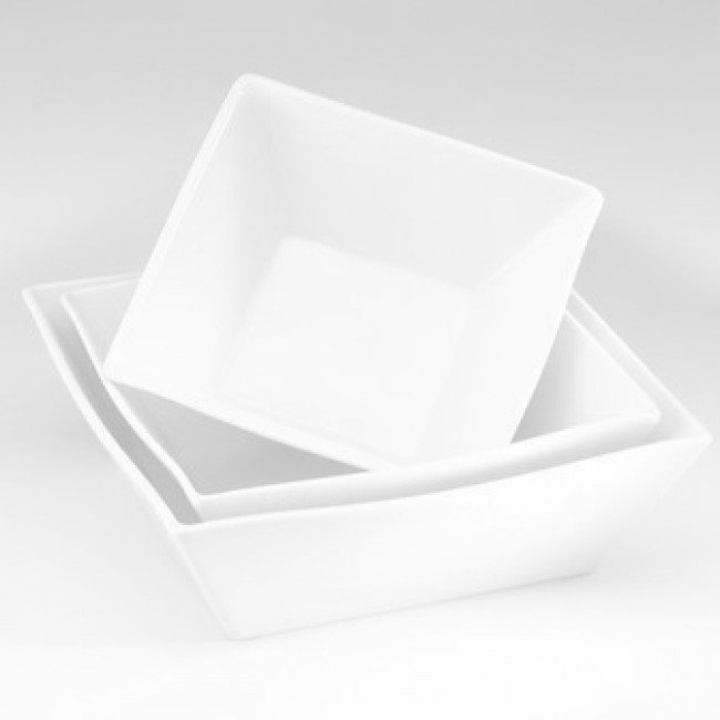 Saladier carré blanc 21,5x21,5cm 200cl en porcelaine - Quartet - Pillivuyt