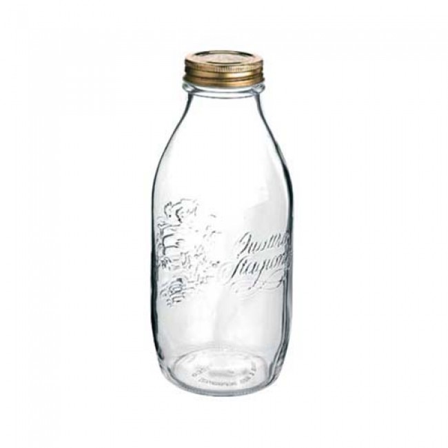 Set de 12 bouteilles hermétiques en verre de 1 L en verre avec couvercles 56mm - Quattro Stagioni - Bormioli Rocco