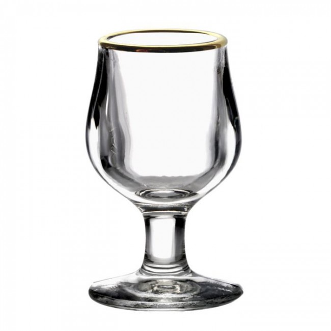 Shot - verre à liqueur filet or 3cl - Lot de 12 - Déguster bord or - La Rochère