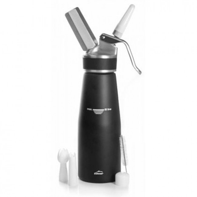 Siphon à crème professionnel en aluminium noir- 0.5L - Siphons - Lacor