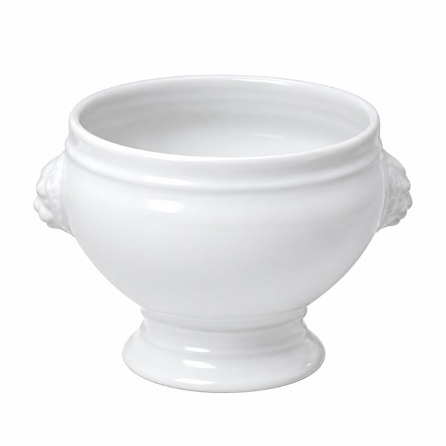 Soupière blanche tête de lion 45cl en porcelaine