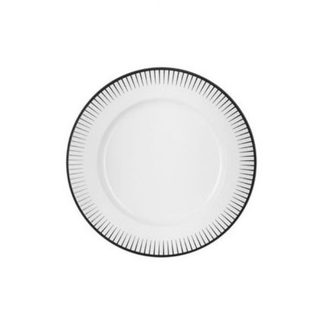 Sous-tasse à café blanche 12.5cm en porcelaine avec motifs en relief noir