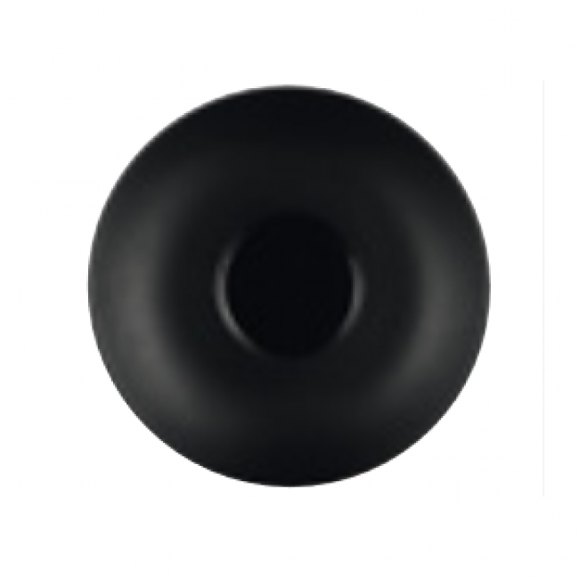 Sous-tasse à déjeuner noire 16.5cm en porcelaine