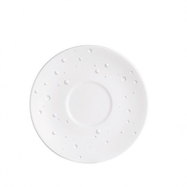 Sous-tasse à café blanche avec motif goutte d'eau 12.5cm en porcelaine