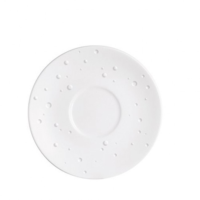 Sous-tasse à thé blanche avec motif goutte d'eau 14.5cm en porcelaine