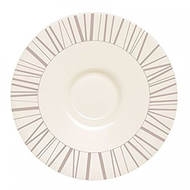 Sous-tasse ronde 16cm beige en zenix avec motifs baguette taupe - Intensity - Arcoroc