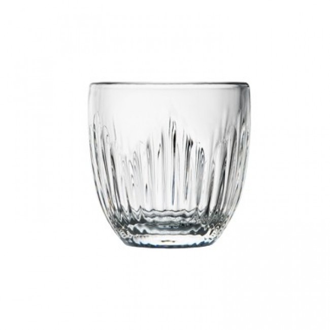 Bol en verre pressé transparent rond sur pied 4 médaillons 60 cl - Lot de 6 - Fleur de Lys - La Rochère