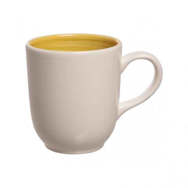 Tasse / Mug beige et jaune 35cl en grès - Lot de 6 - Turbolino - Cosy & Trendy