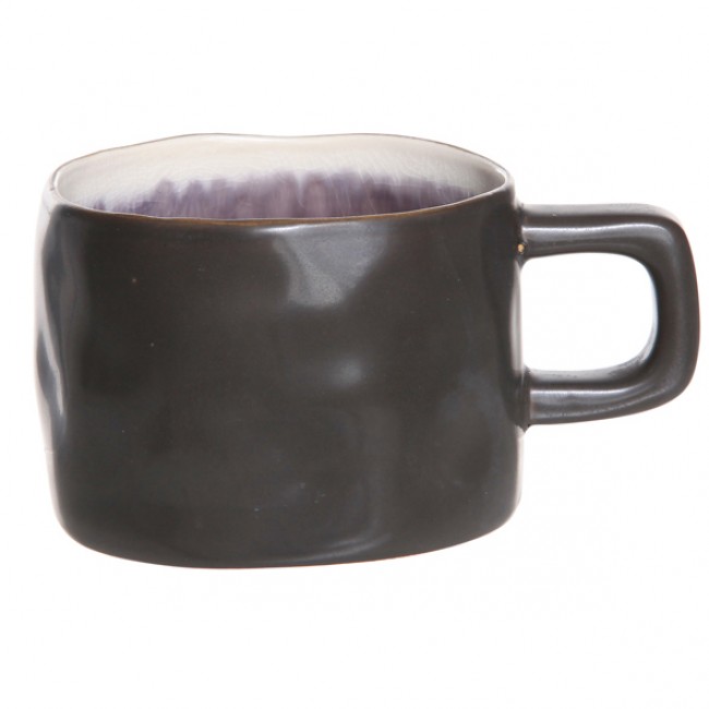 Tasse à déjeuner seule noire et violet 23cl - Laguna Viola - Cosy & Trendy