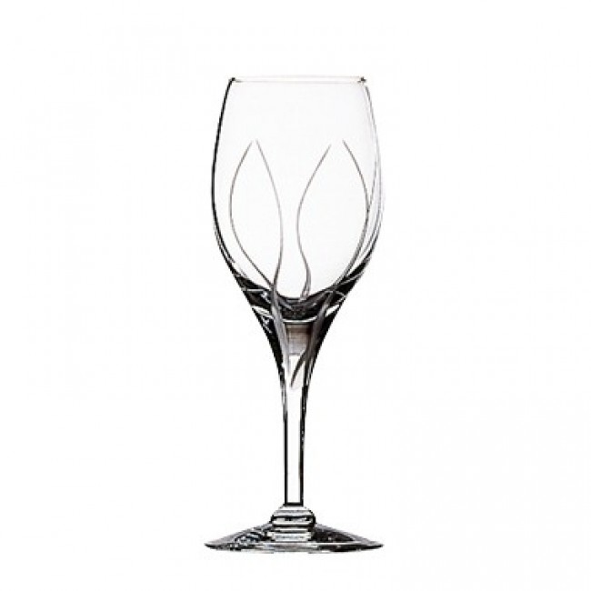 Bol en verre pressé transparent rond sur pied 4 médaillons 60 cl - Lot de 6 - Fleur de Lys - La Rochère