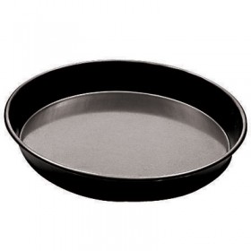 Plat à pizza 26cm fer bleu bords droits