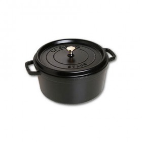 Cocotte en fonte ronde 30 cm noir mat 