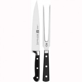 Set de 2 couteaux - Fourchette et couteau à trancher - manche noir