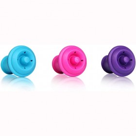 Bouchons à vin colorés - Lot de 3 (rose/bleu/violet)
