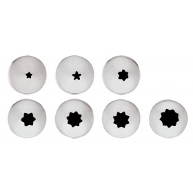 Douille pâtissière cannelée - Inox - Lot de 7