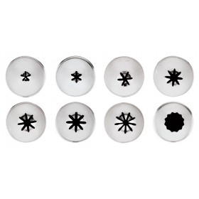 Douille pâtissière cannelée - Inox - Lot de 8