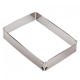 Cadre à pâtisserie rectangulaire réglable en inox