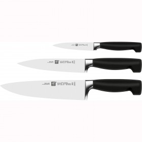 Set de 3 couteaux de cuisine - manche noir