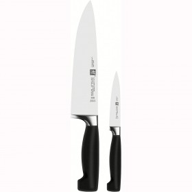 Set de 2 couteaux de cuisine - manche noir