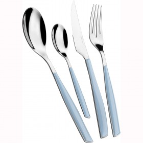 Ménagère 24 pièces bleu ciel en inox 18/10 - 2.5mm