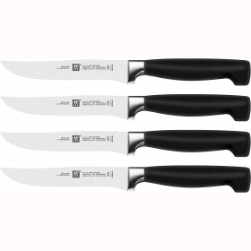 Couteau à steak 24,5cm - manche noir - Set de 4