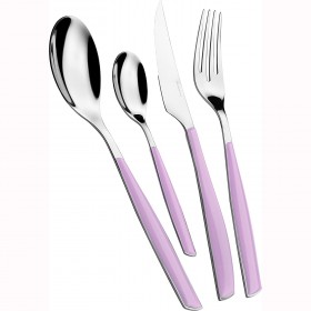 Ménagère 24 pièces lilas en inox 18/10 - 2.5mm