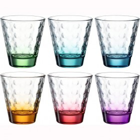 Verre à eau couleurs assorties 21,5cl - Lot de 6