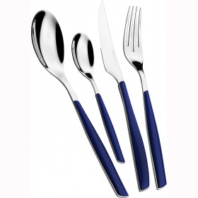 Ménagère 24 pièces bleu nuit en inox 18/10 - 2.5mm