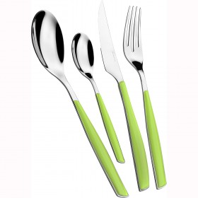 Ménagère 24 pièces vert pomme en inox 18/10 - 2.5mm