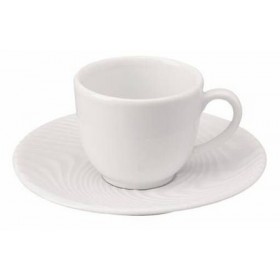 Soucoupe à café striée blanche