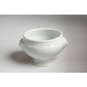 Soupière tête de lion blanche 45cl en porcelaine