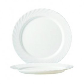 Assiette à dessert plate ronde blanche 19,5 cm - lot de 6