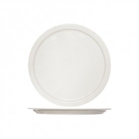 Assiette à pizza blanc crème ronde 32cm hauteur 2cm porcelaine - Lot de 6