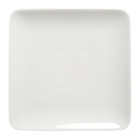 Assiette à dessert plate carrée 20cm blanche - A l'unité