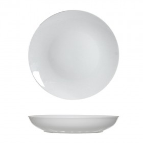 Assiette creuse blanche ronde 21cm porcelaine - Lot de 6
