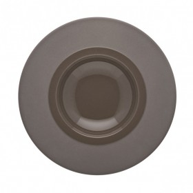 Assiette creuse gourmet ronde petit bassin 23cm basalte en grès - A l'unité