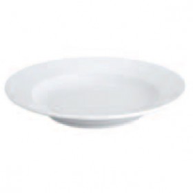 Assiette creuse ronde 23cm blanche en porcelaine - Lot de 6