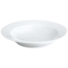 Assiette creuse ronde blanche 22cm en porcelaine - Lot de 6