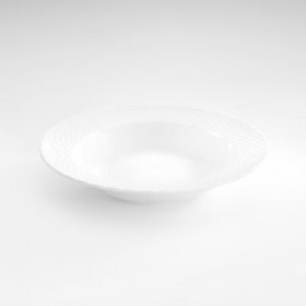 Assiette creuse ronde blanche 23cm en porcelaine - Lot de 6