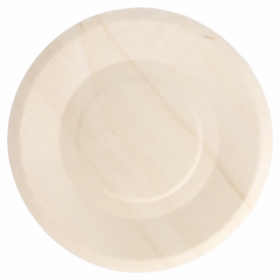 Assiette jetable en bois couleur naturelle Ø 19x1 cm - Lot de 50