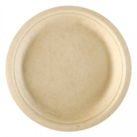 Assiette jetable bionic en cellulose couleur naturelle Ø 18x1,8 cm - Lot de 50