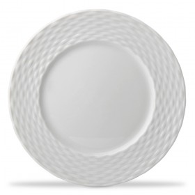 Assiette plate blanche 28cm en porcelaine - Lot de 3