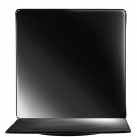 Assiette plate carrée 28cm en porcelaine noire 